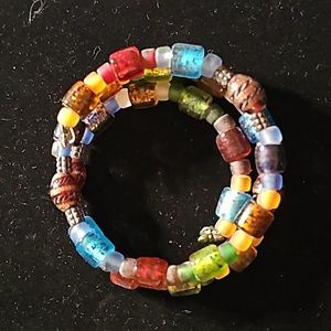 Glass Beaded Wire Memory Bracelet🎠47